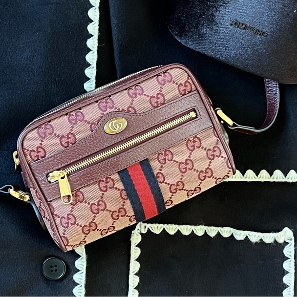 Gucci GG Canvas Ophidia Camera Bag - in Bordeaux - Picture 10 of 12
